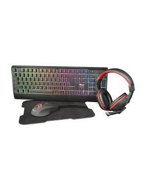 TRUST 4-IN-1 GAMING BUNDLE, KEYBOARD, HEADSET, MOUSE E MOUSEPAD
